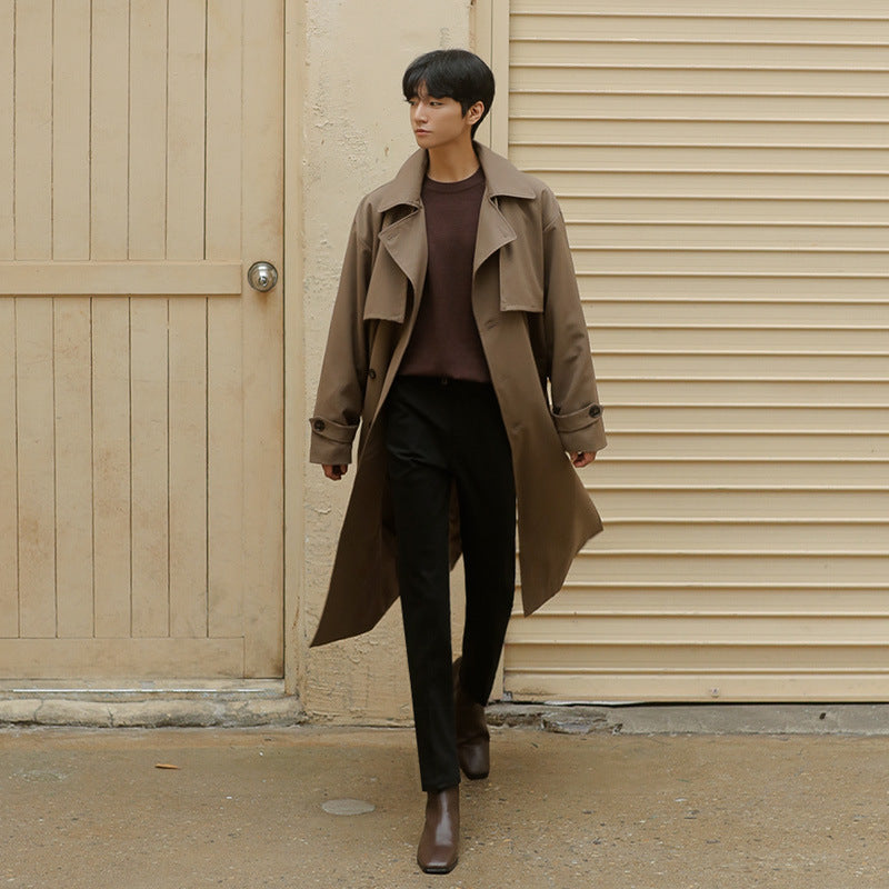 Double Breasted Trench Coat Men
