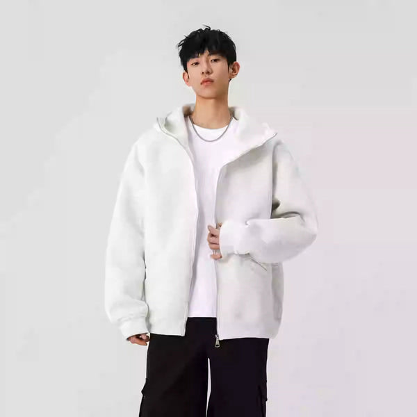 Solid Color Cardigan Sweatshirt