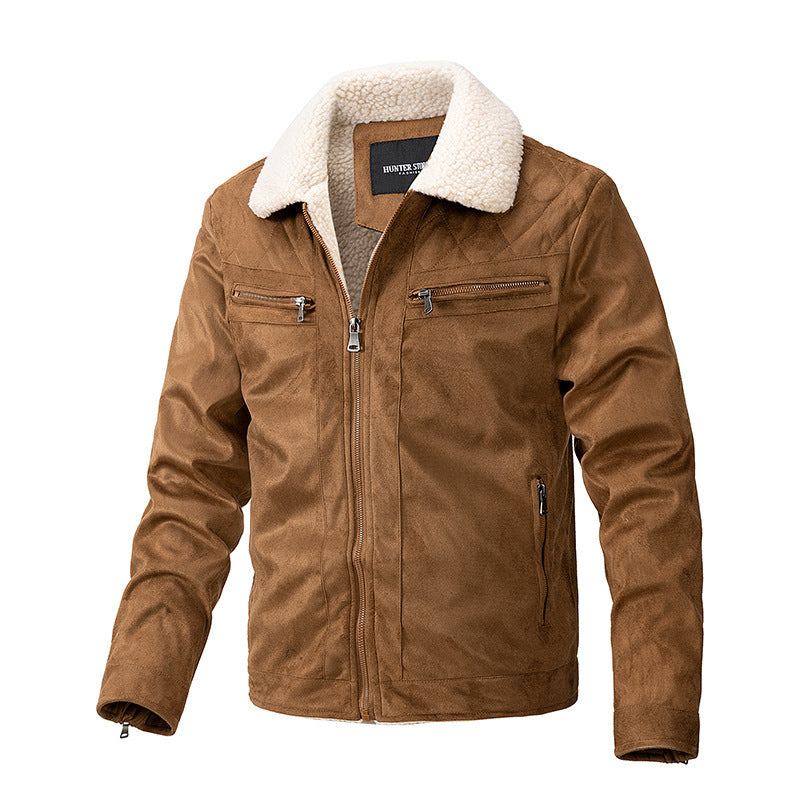 Men's Zipper Cardigan Casual Berber Fleece Coat