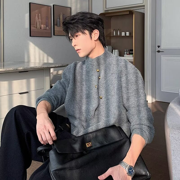 Lazy Brass Buckle Sweater For Men
