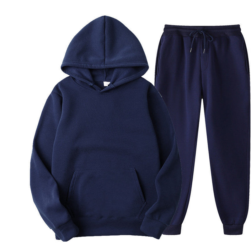 Casual Solid Color Sweater And Velvet Pullover jumpSuit for men