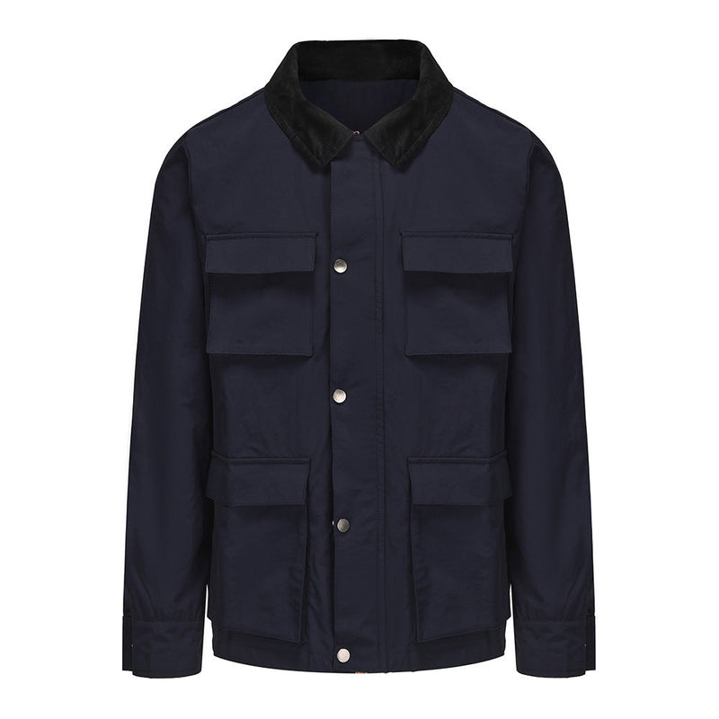 Solid Color Zipper Jacket Men