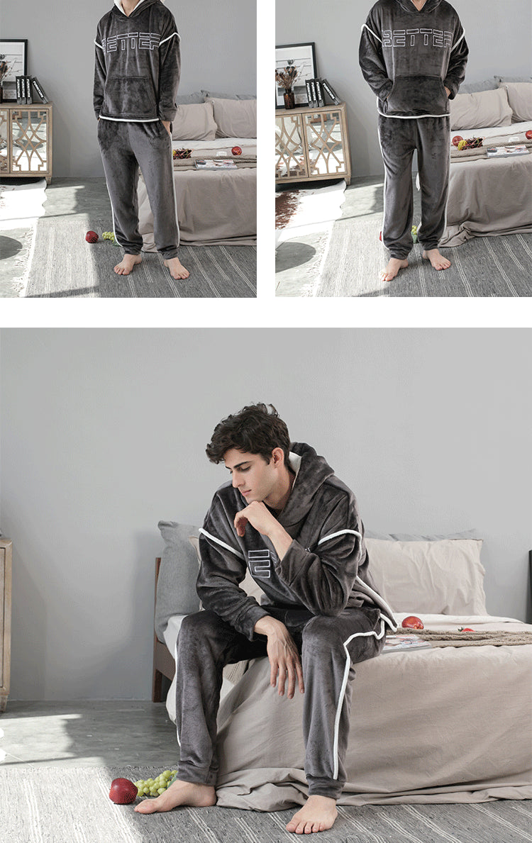 Flannel Couple Home Service jumpSuit For Men And Women