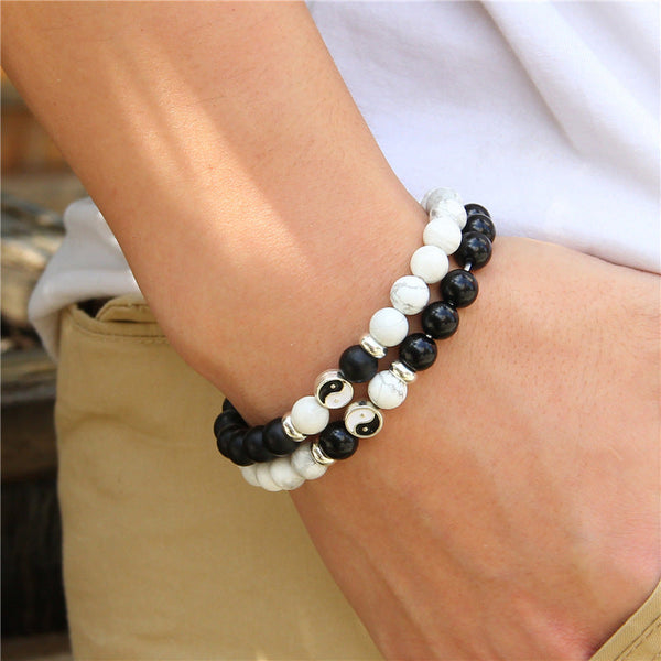 Natural Stone Turquoise Beads Bracelet Men