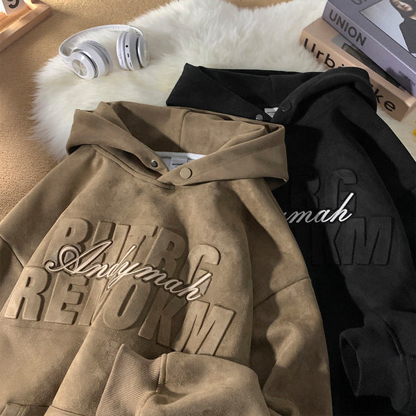 Suede Heavy Sweater American Retro hoodie