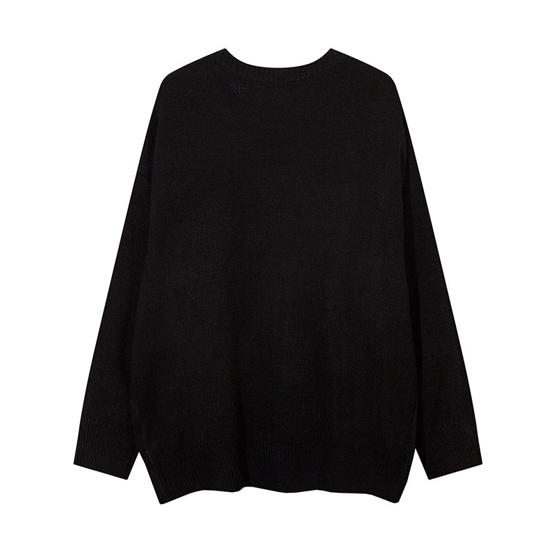 Men's High Street Two-way Zipper Patchwork Round Neck Sweater