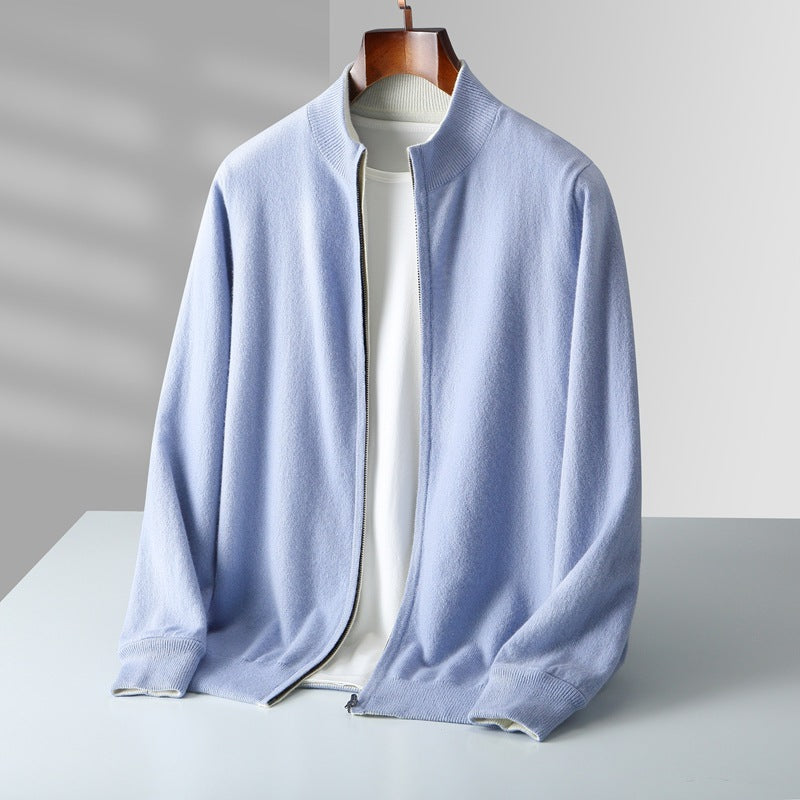 Autumn And Winter Double-sided Thickened Zipper Wool Cardigan coat