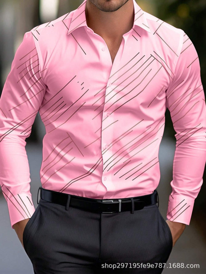 Men's Diagonal Striped Shirt