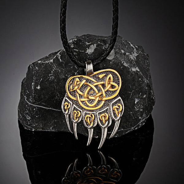 Never Fade Viking Celtic Wolf Claw Necklace Men