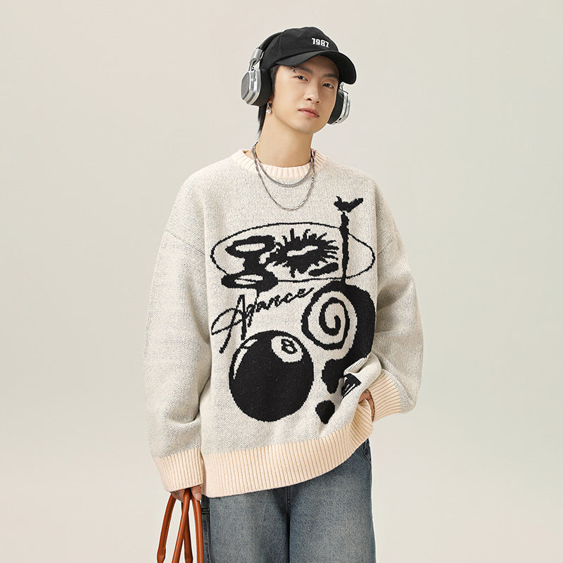 Plush American Hand Drawn Brocade Sweater Men's