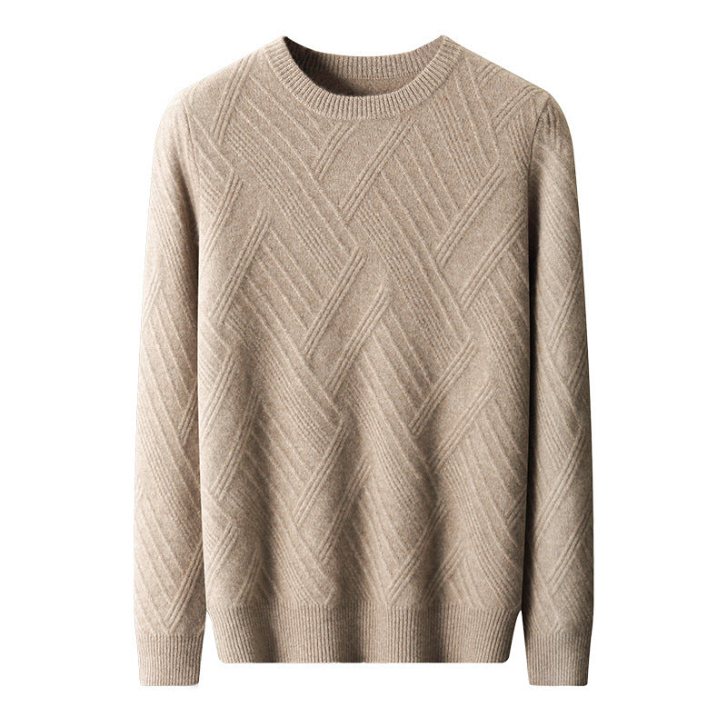 Autumn And Winter Loose Jacquard Bottoming Sweater Men