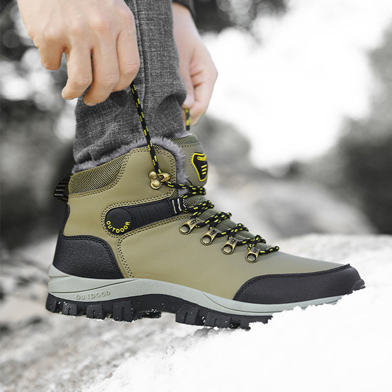 Winter Snow Boots Men Warm Plush Ankle Boots Hiking Lace-up boots