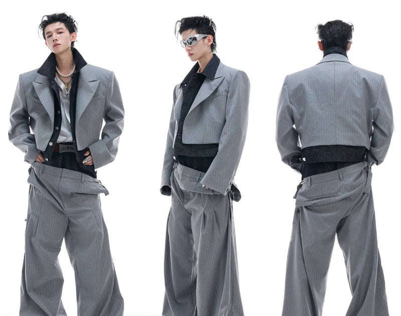Denim Stitching Design Suit