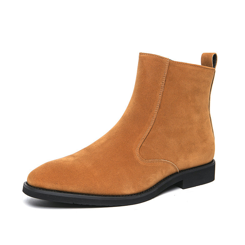 Suede Chelsea Men's British Casual High Top Ankle Boots