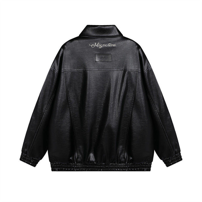 Hip Hop American Style Loose Leather Coat