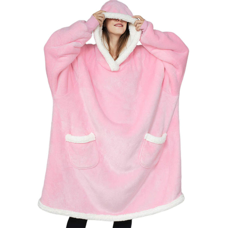 Winter Hoodie Blanket Winter Warm Home Clothes Women Men Oversized Pullover With Pockets