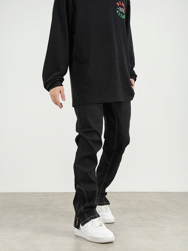 Slim-fit Jeans With Chimney Zip Slit jeans