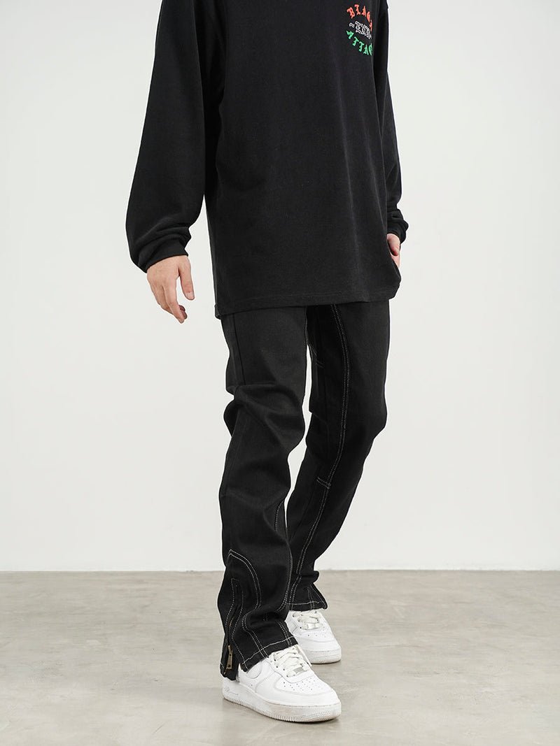 Slim-fit Jeans With Chimney Zip Slit jeans