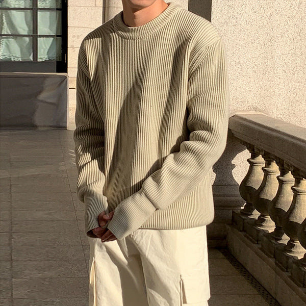 Loose Round Neck Knitted Coat