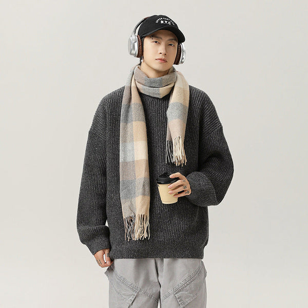 Retro Thick Needle Mock Neck Sweater Autumn And Winter