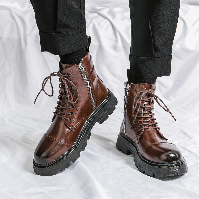 Mid-top Round Head Chelsea Men's Boots