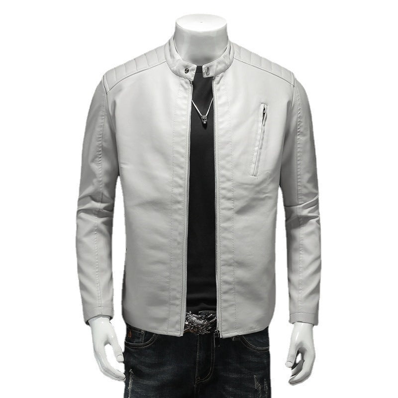 Leather jacket With Stand Collar