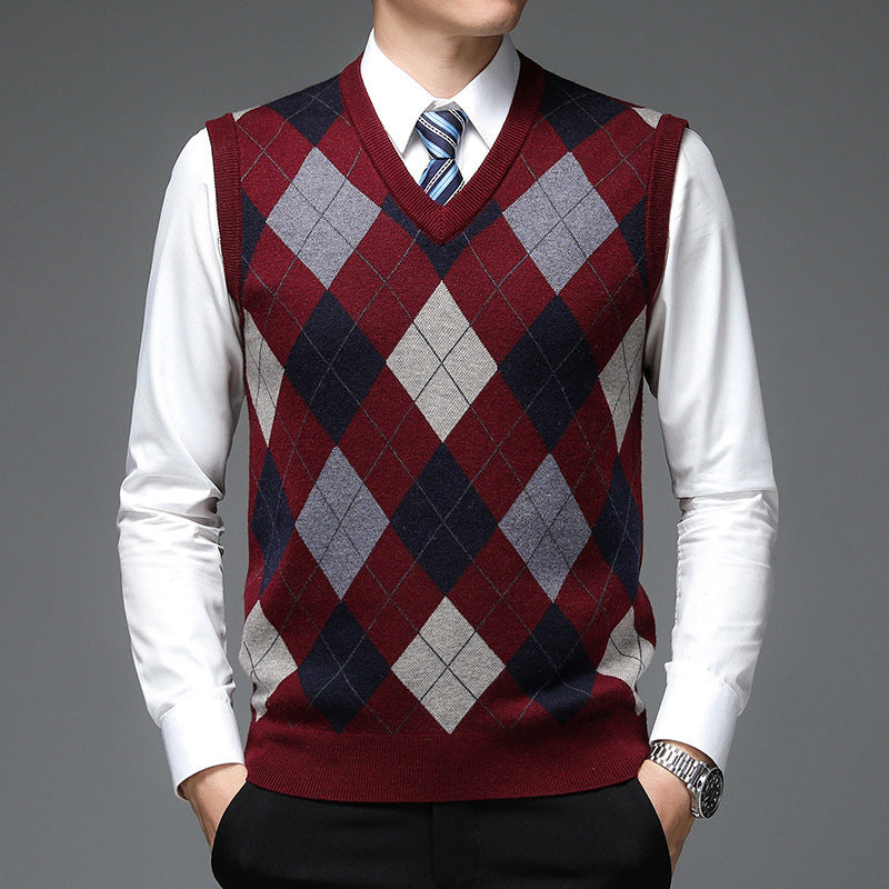 Men Sleeveless Knitted Sweater