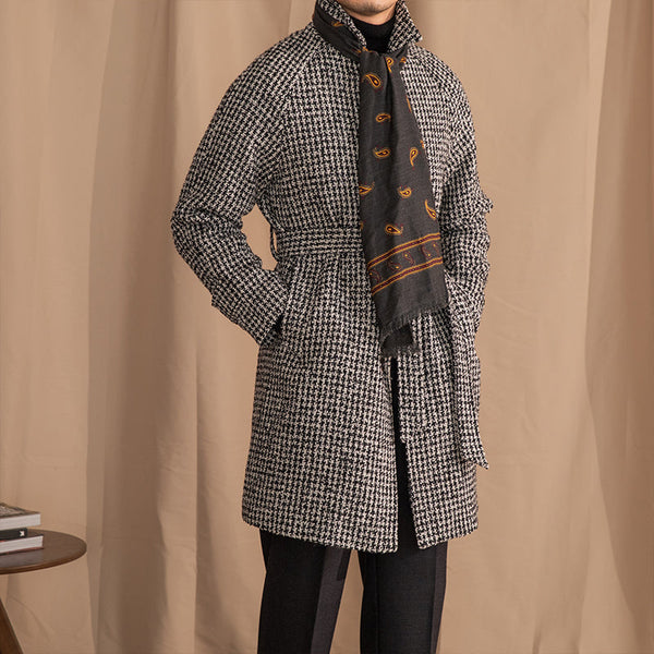 Fleece Long Man trench coat