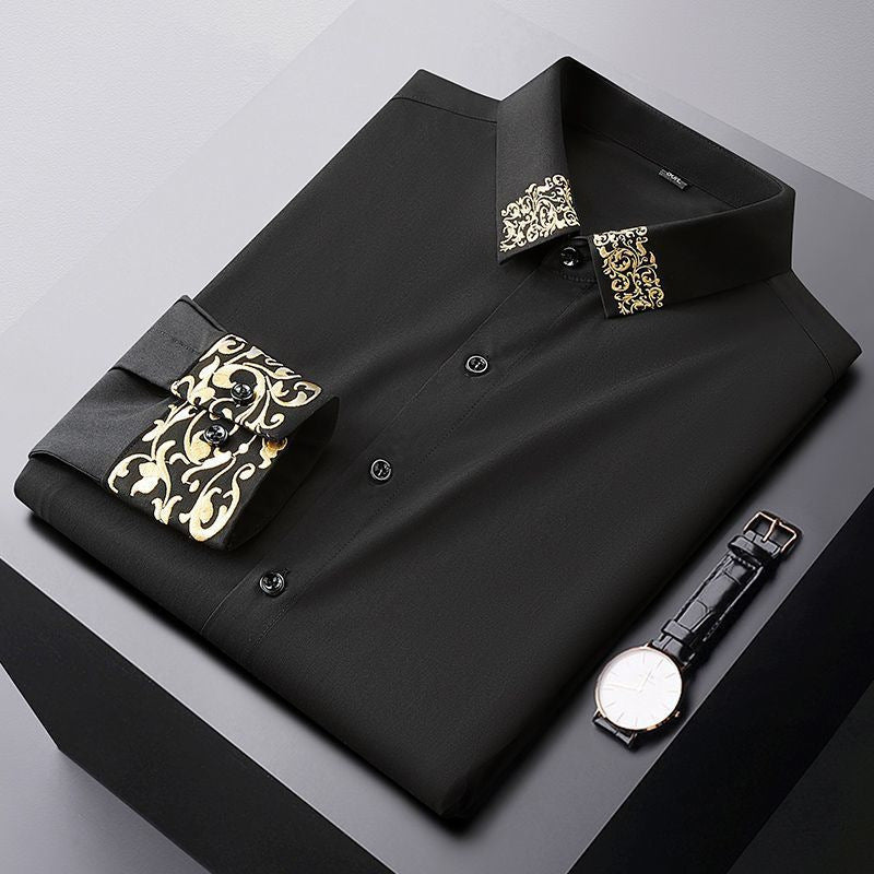 Spring Light Luxury European High-end Embroidered Oversized Shirt
