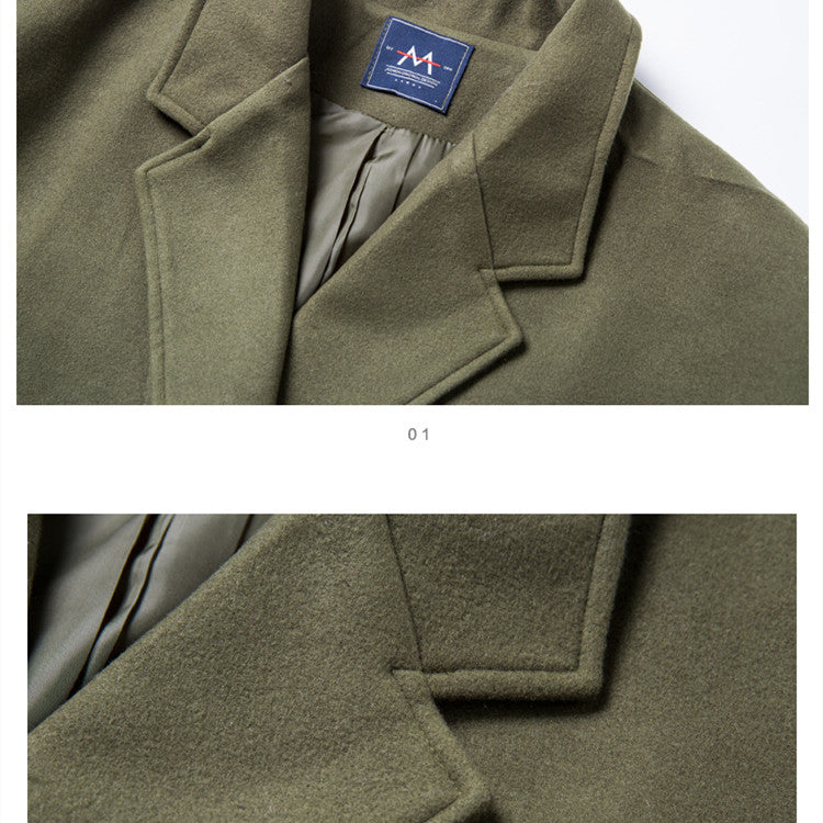 Men's Loose Thickened Warm Long trench Coat