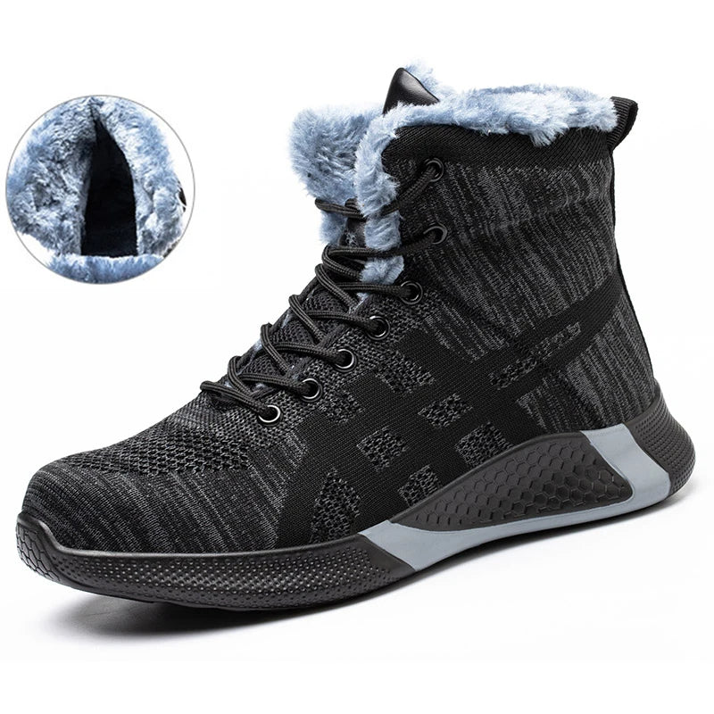 Labor Protection Anti-smash Anti-puncture work shoes Breathable Lace-up Safety boots