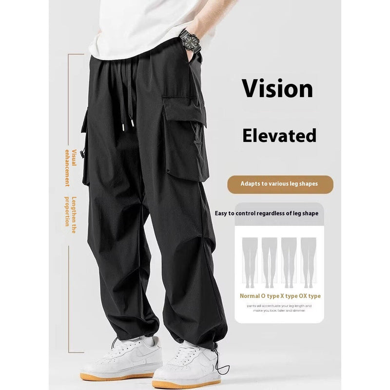Loose Straight Cargo Wide-leg Pants Men