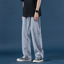 American Letter Embroidered Jeans High Street Hip Hop Straight-leg Pants