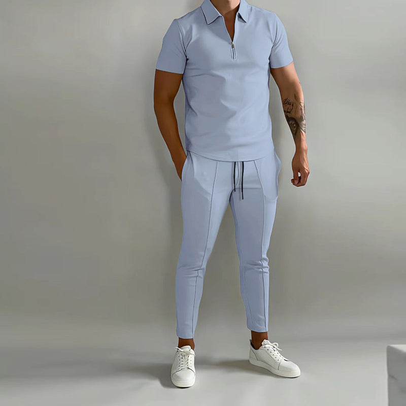 Summer Men's Slim Casual Sports Suit
