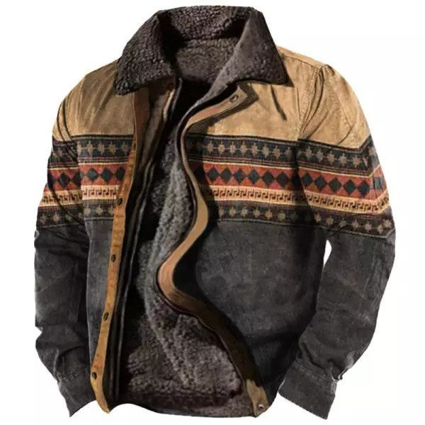 Thickened Side Seam Casual Zipper Loose Cotton Jacket Men