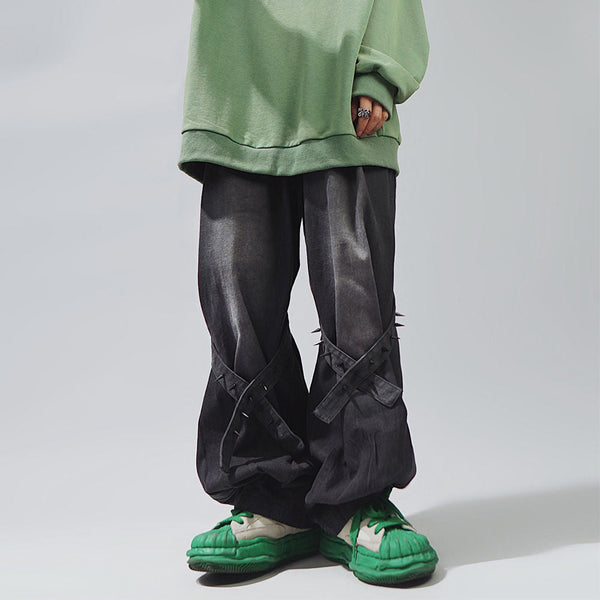 Straight Wide Leg Flared Pants With Loose Fit