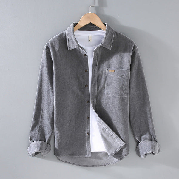 Casual Corduroy Lapel Shirt
