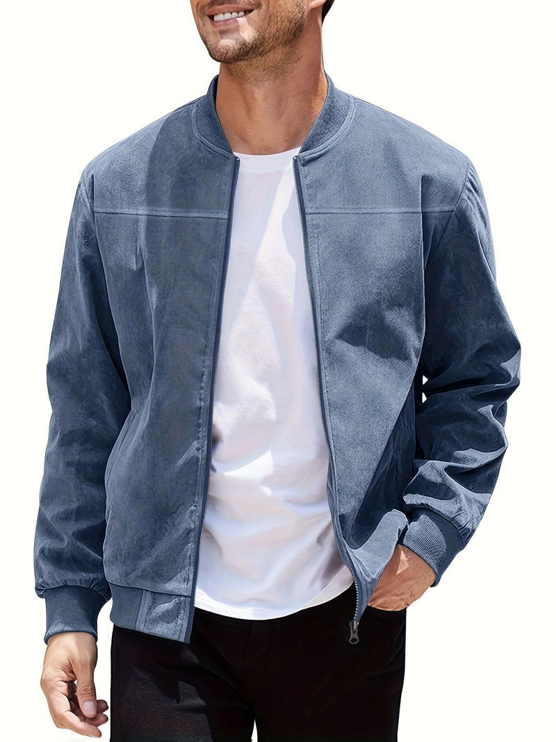Men's Casual Plus Size Suede Zipper Men's Jacket