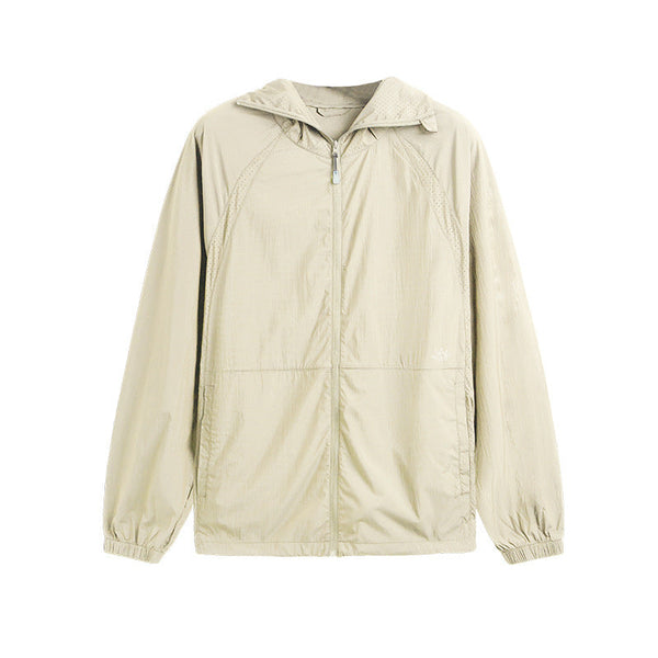 UPF100 Lightweight Raw Sun Protection Outdoor Sports Hooded Stand Collar Coat