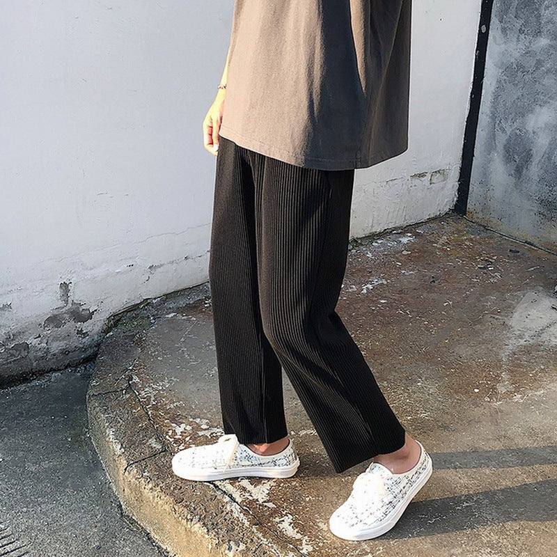 Mens Loose Pleated Comfort Pants
