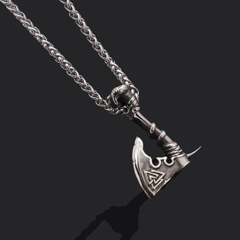 Stainless Steel Axe Pendant Titanium Steel Orchid Chain Men