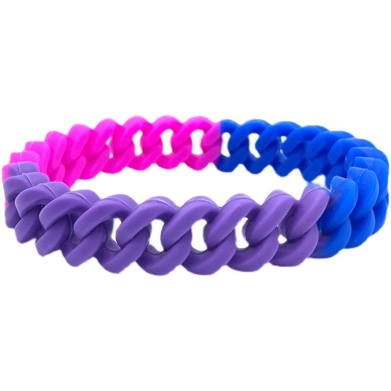 Rainbow Flag Silicone Bracelet Sports Twist Men And Women Couple Bracelet