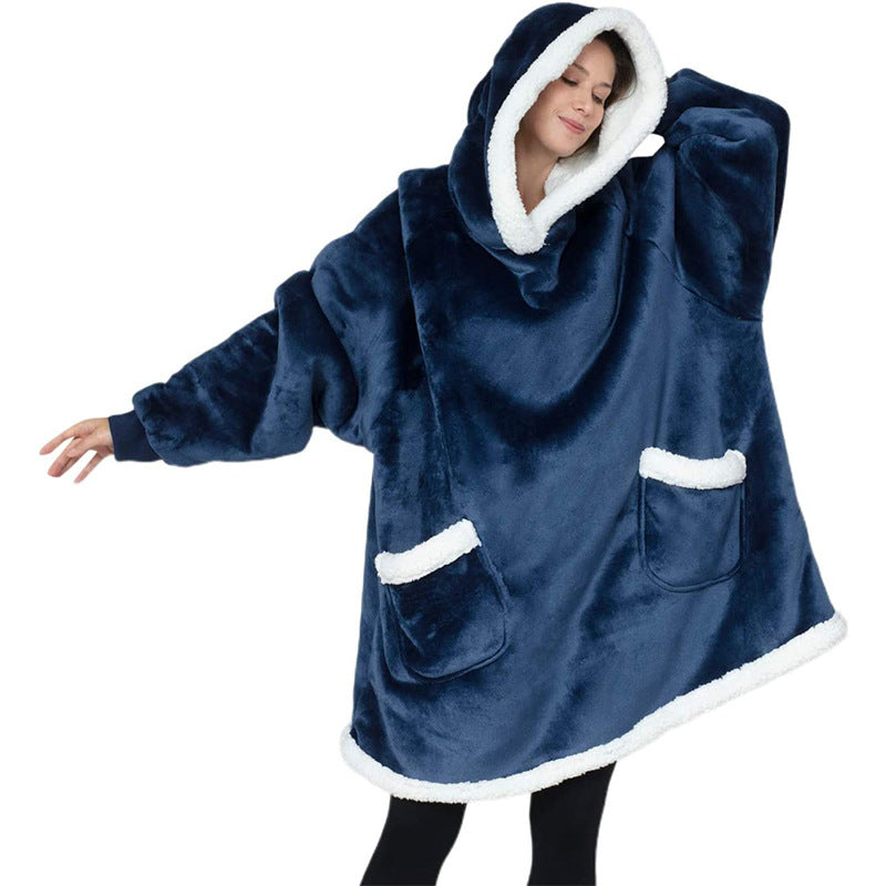 Winter Hoodie Blanket Winter Warm Home Clothes Women Men Oversized Pullover With Pockets