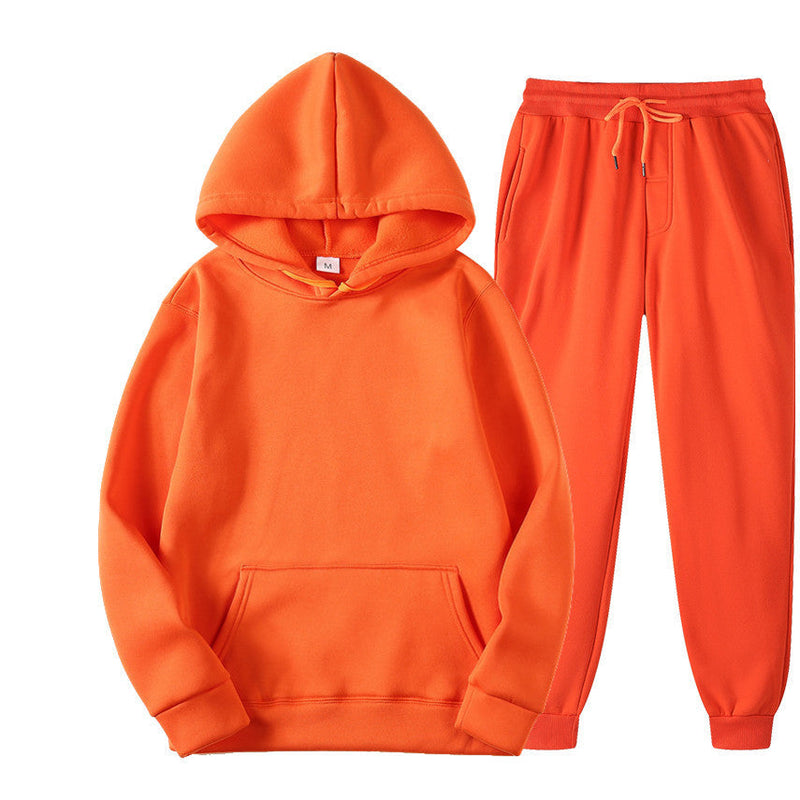 Casual Solid Color Sweater And Velvet Pullover jumpSuit for men