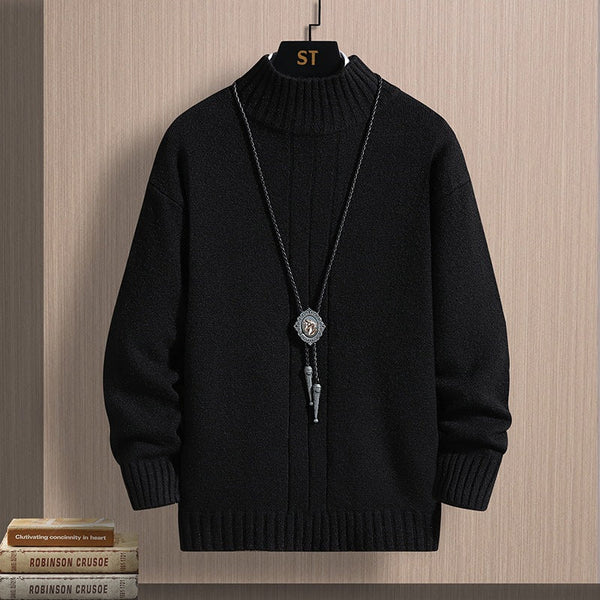 Autumn Middle-collar Long Sleeve Jacquard Pullover sweater