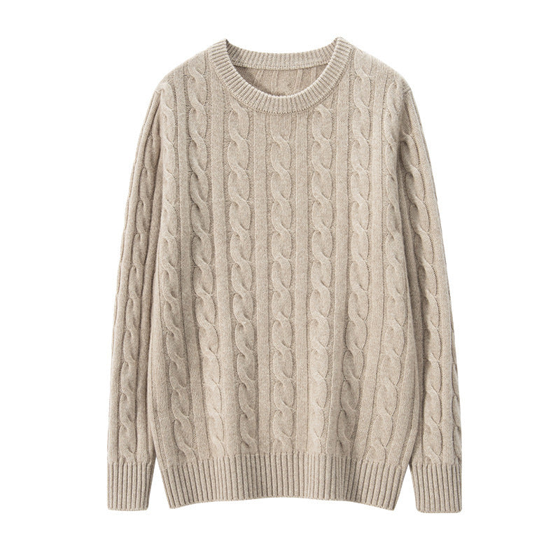 Pure Cashmere Shirt Men's Round Neck Three-strand Thickening sweater