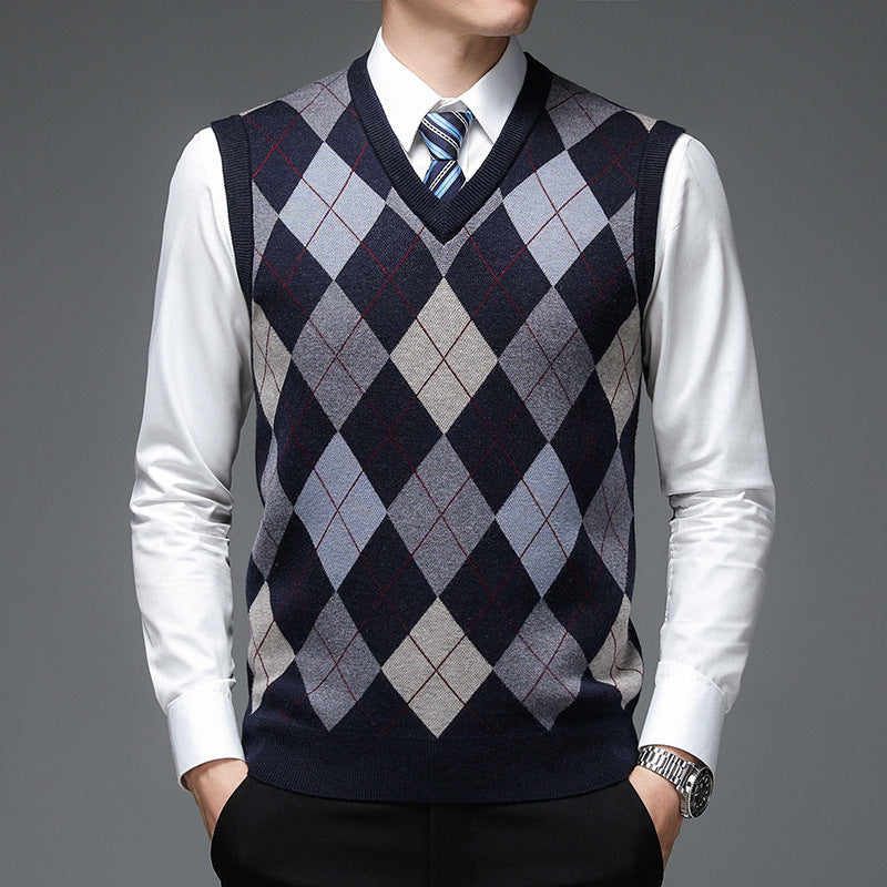 Men Sleeveless Knitted Sweater