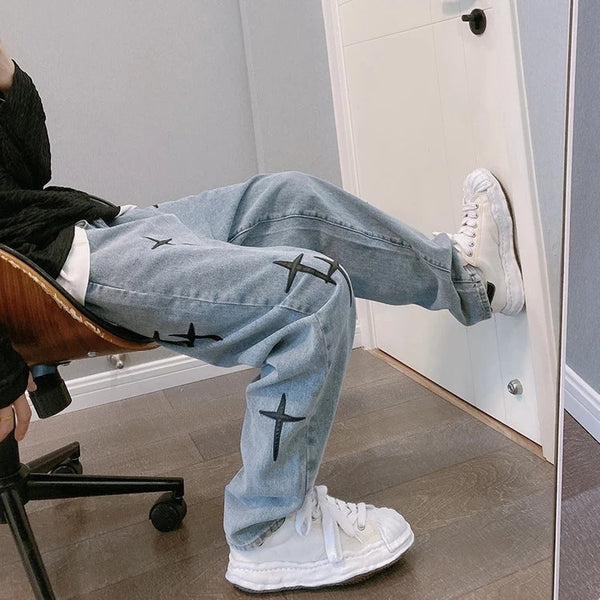 Spring And Autumn Casual Men's Nine Point Jeans