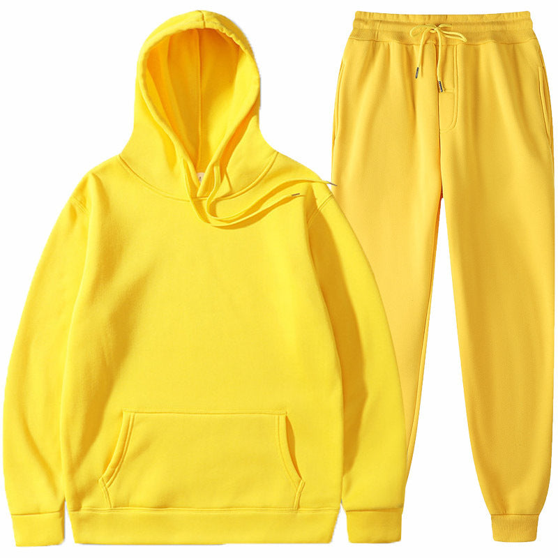 Casual Solid Color Sweater And Velvet Pullover jumpSuit for men