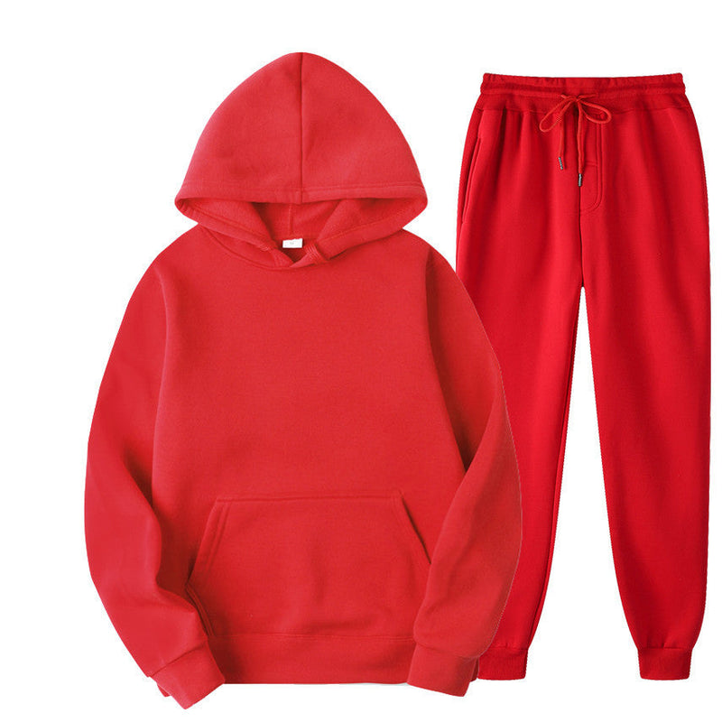 Casual Solid Color Sweater And Velvet Pullover jumpSuit for men
